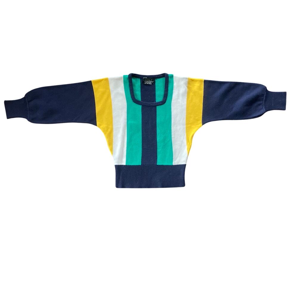 Vintage 80s Striped Sweater | Fully Fashioned WPL 6716 | Made in Taiwan sz m